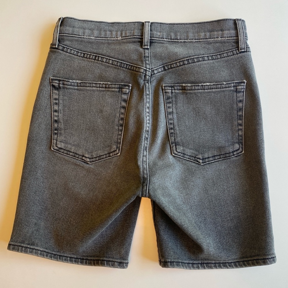 EUC Cotton Citizen XS 25 Gray Denim Jean Shorts Fitted Exposed Button Fly 27x6.5 - Picture 3 of 13